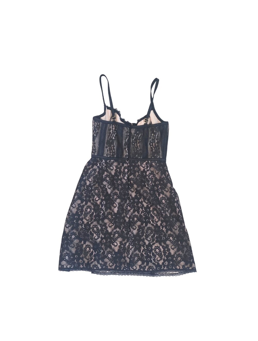 Urban Outfitters Layla Lace Corset Mini Dress XS Black Coquette Goth - Picture 3 of 15